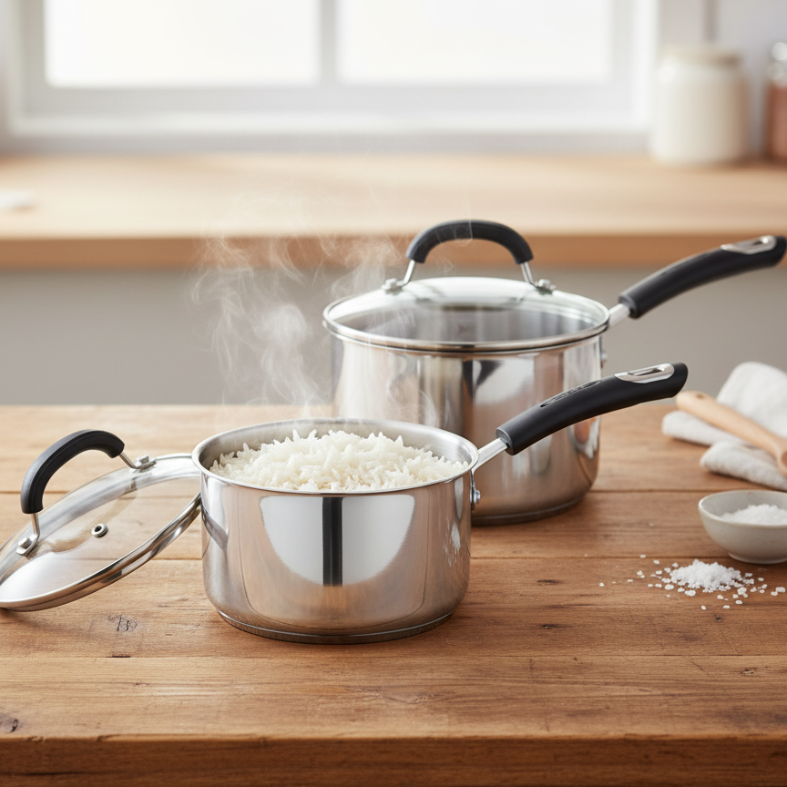 Stainless Steel Non-Stick Induction Saucepan Set (3-Piece)