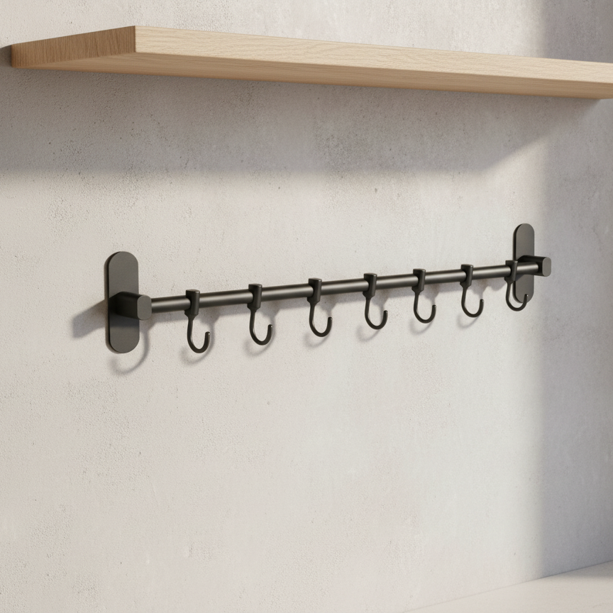 Steel Floating Shelf for Kitchen Utensils