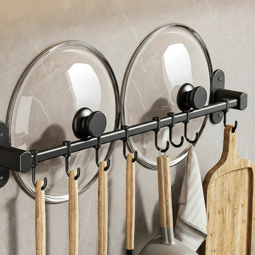 Steel Floating Shelf for Kitchen Utensils