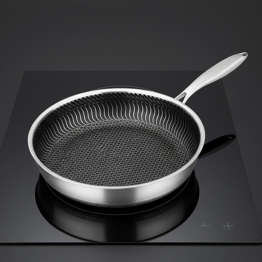 Stainless Steel Induction Frying Pan Non-Stick