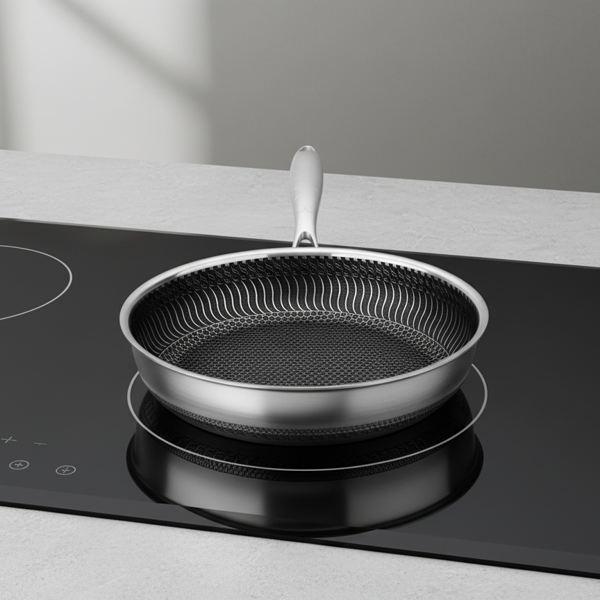 Stainless Steel Induction Frying Pan Non-Stick