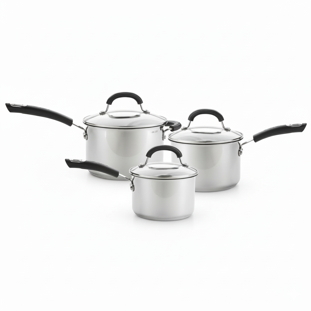 Stainless Steel Non-Stick Induction Saucepan Set (3-Piece)