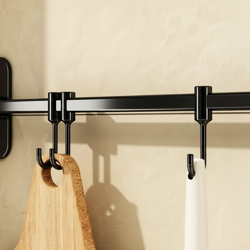 Steel Floating Shelf for Kitchen Utensils