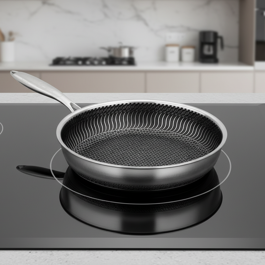 Stainless Steel Induction Frying Pan Non-Stick