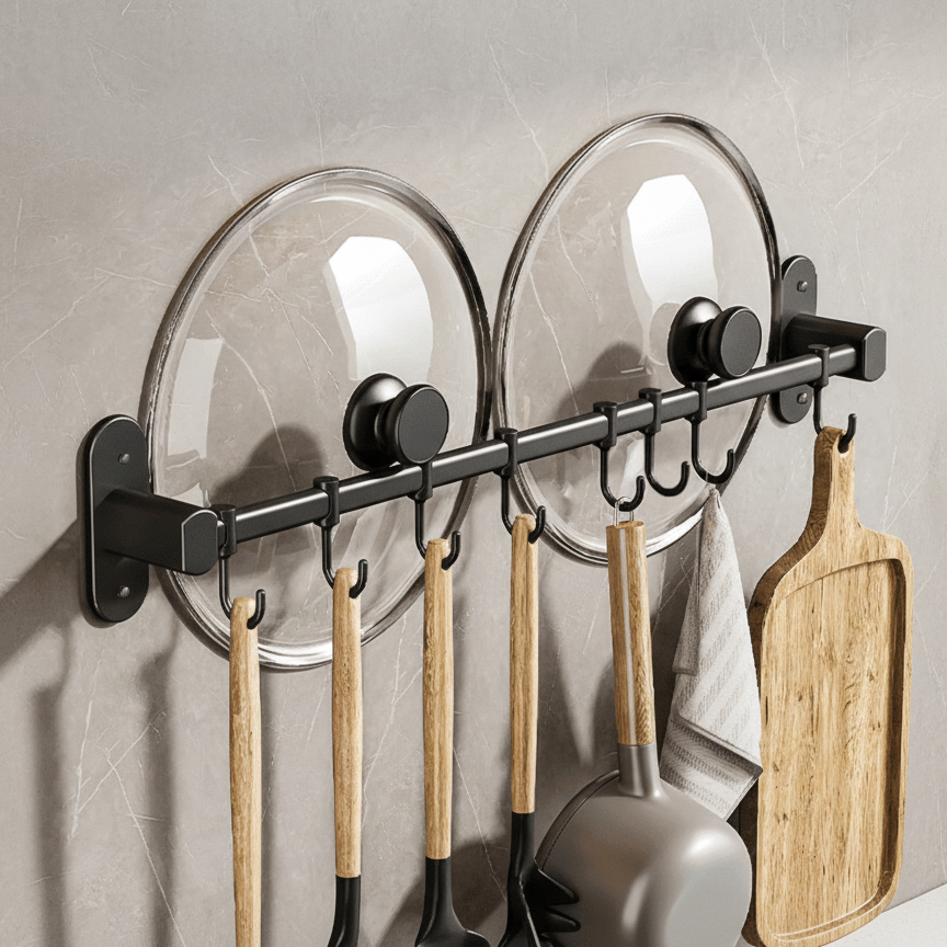 Steel Floating Shelf for Kitchen Utensils