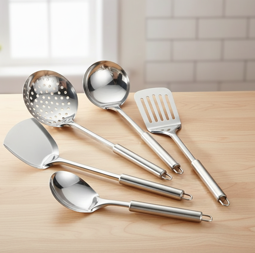 Stainless Steel Brushed Finish Kitchen Utensil Set (5-Piece)